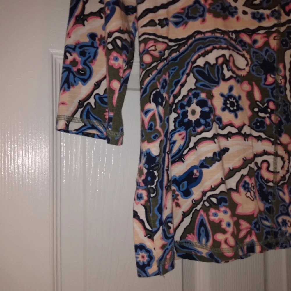 Talbots Pink Blue Paisley Print blouse Size Small petite - Picture 6 of 6